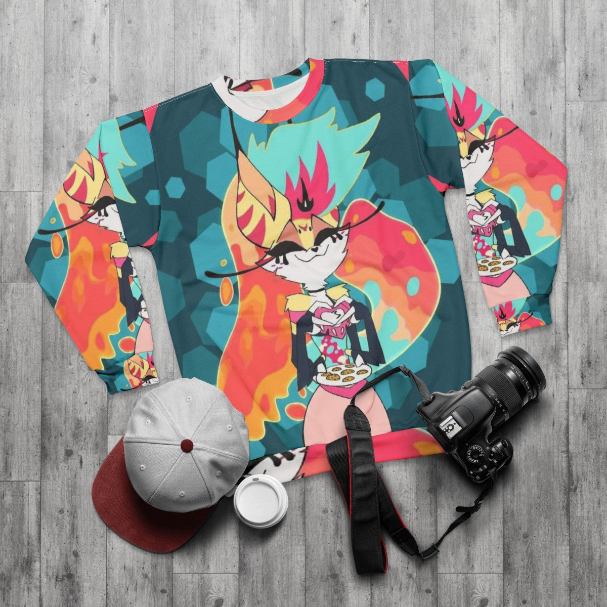 Helluva Boss Beelzebub Anime Sweatshirt - flat lay