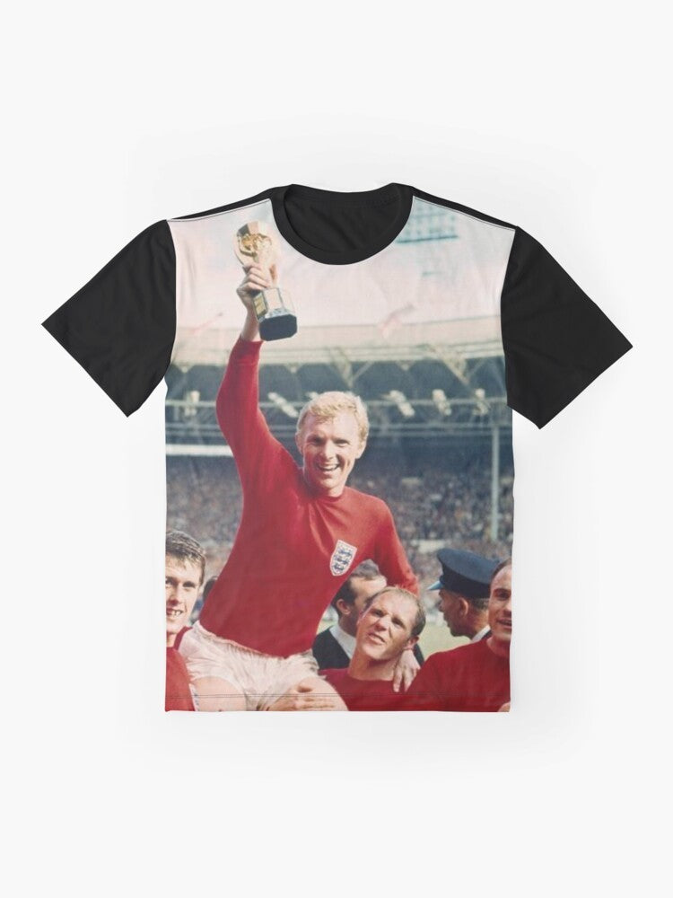 Vintage 1966 England World Cup Champions Graphic T-Shirt featuring Bobby Moore - Flat lay