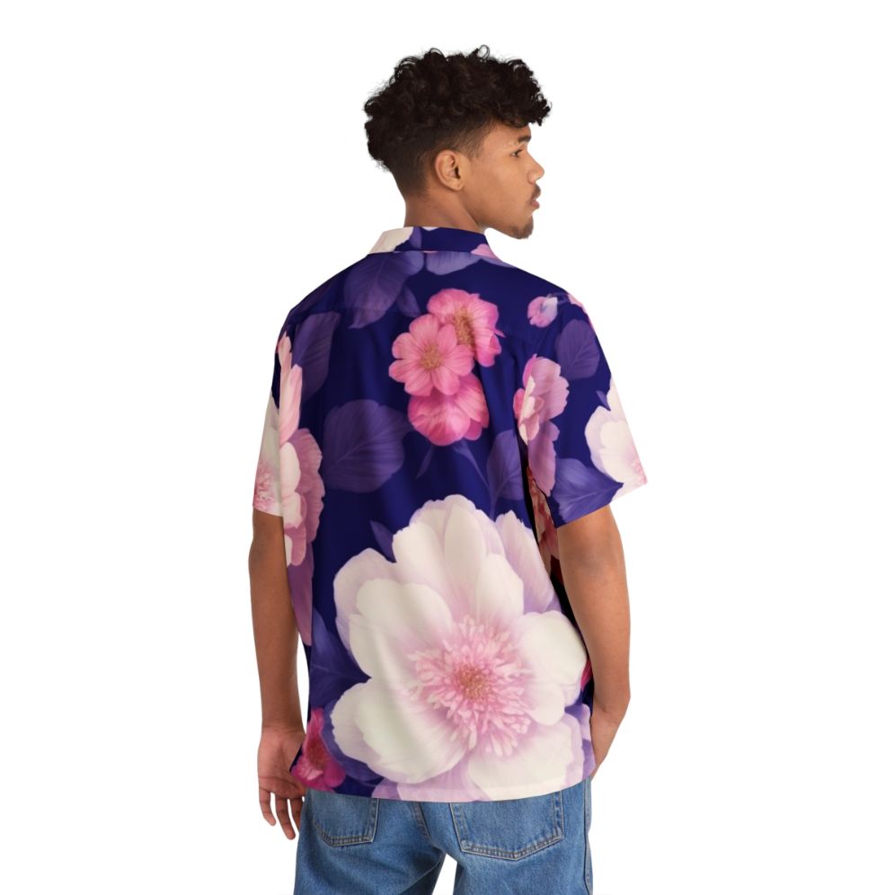 Floral pattern hawaiian shirt with vintage style flowers - People Back