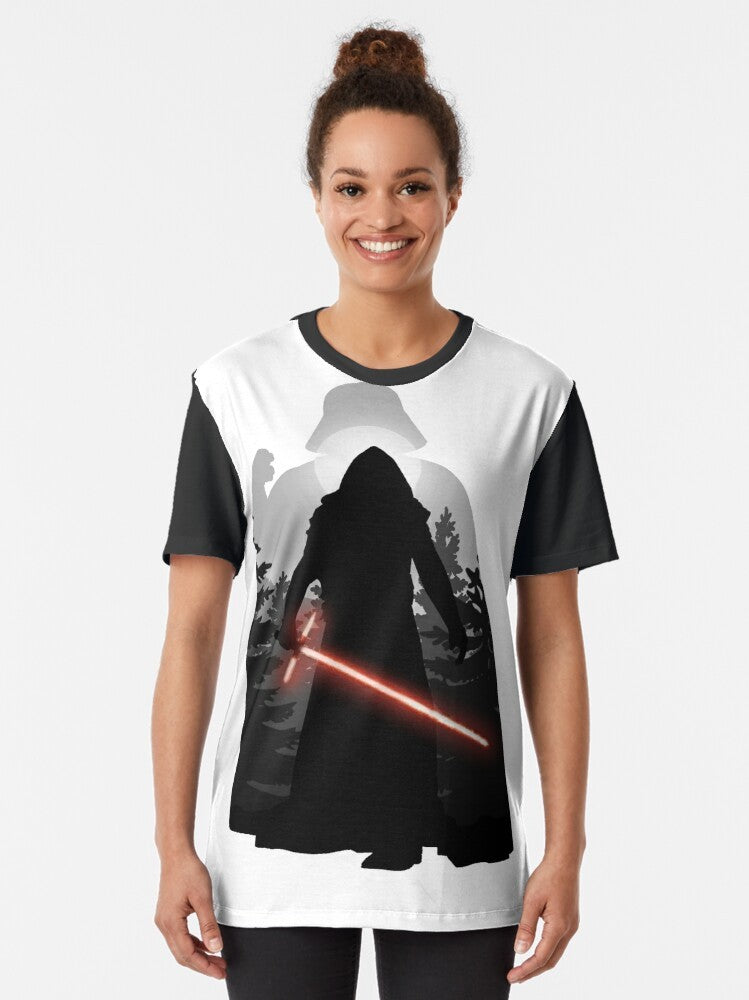 Star Wars inspired "The Sins Of Our Fathers" graphic t-shirt featuring Sith and Darth Vader imagery - Women