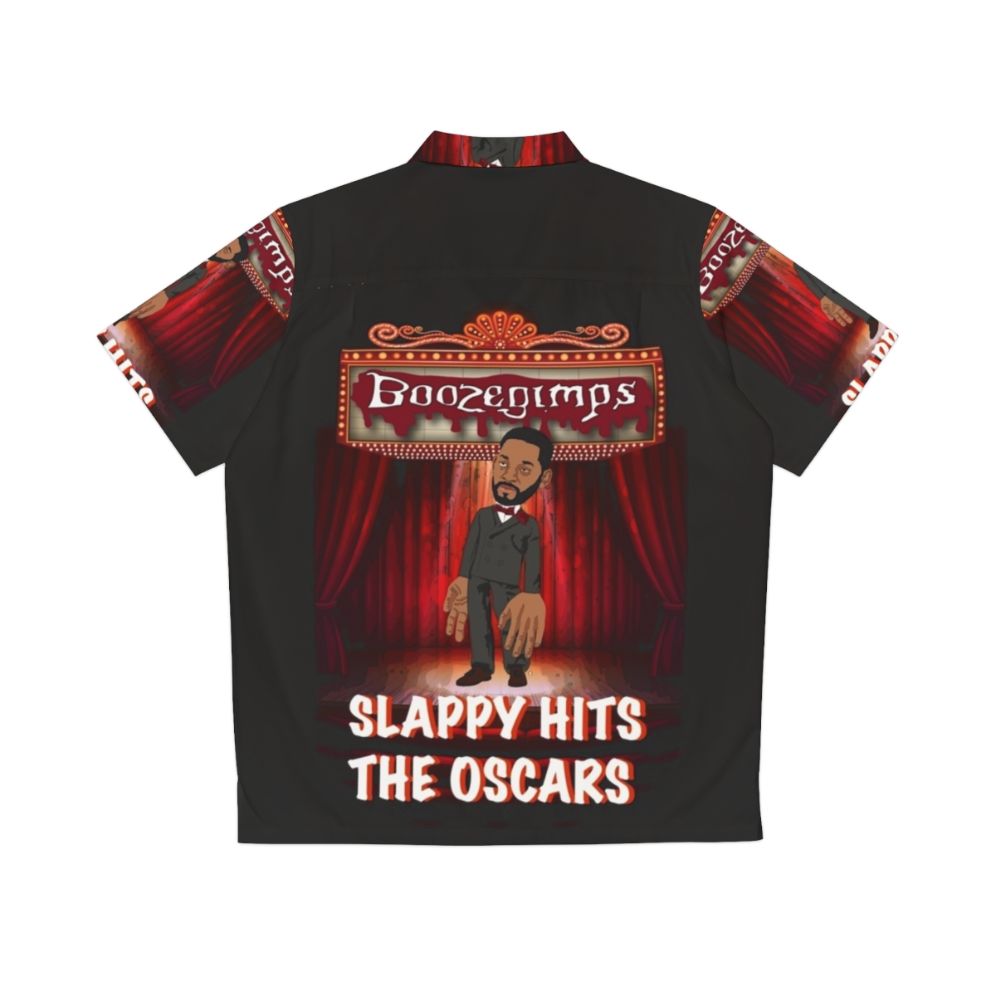 "Slappy Hits The Oscars" Hawaiian Shirt with Will Smith and Oscars Slap Parody - Back