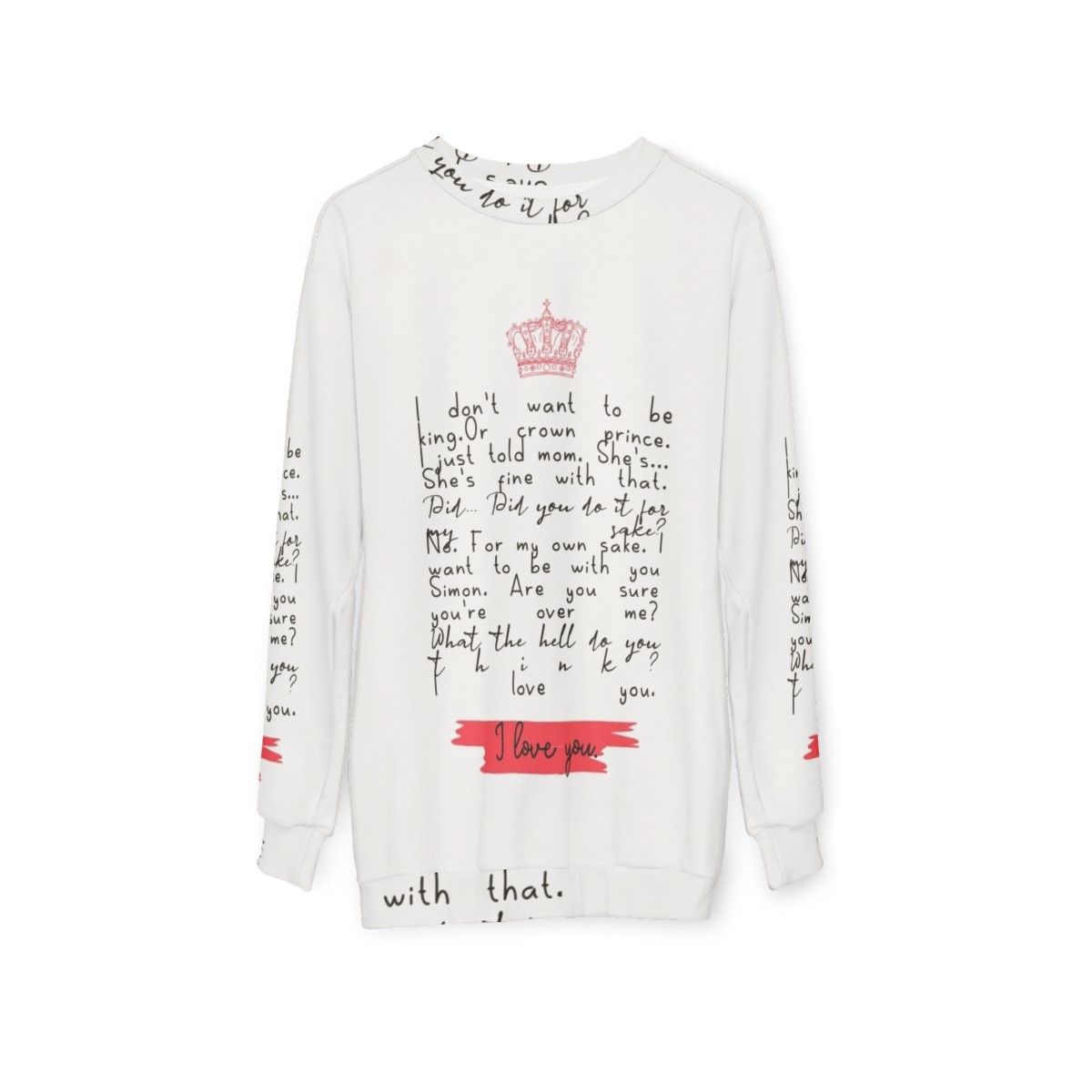 Young Royals Season 3 "I Love You" Sweatshirt - hanging