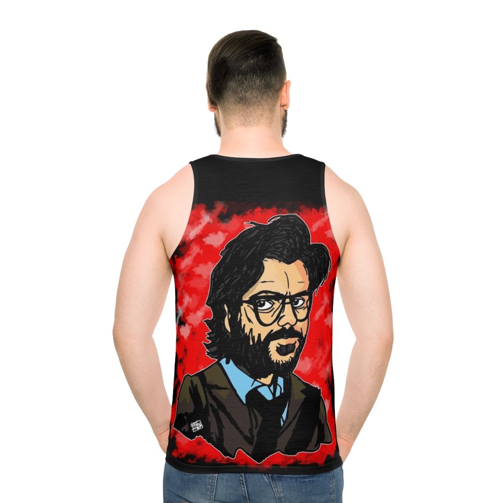 Professor from Money Heist Unisex Tank Top - men back