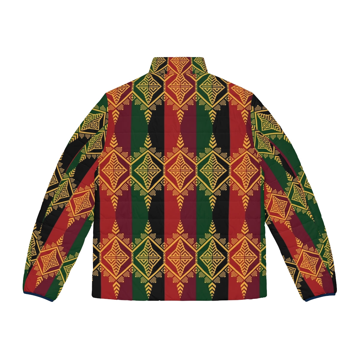 Ethnic Filipino Tribal Pattern Inaul Puffer Jacket - Back