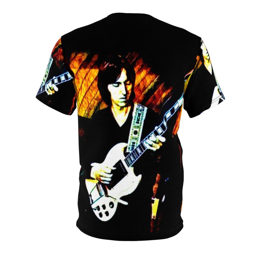 Retro AOP T-shirt design featuring legendary British guitarist Allan Holdsworth - Back