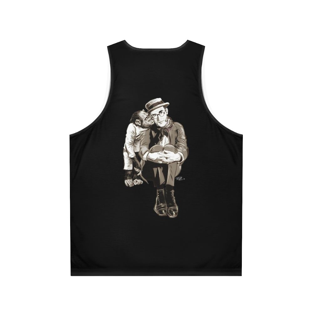 Harold Lloyd vintage illustration unisex tank top - Back