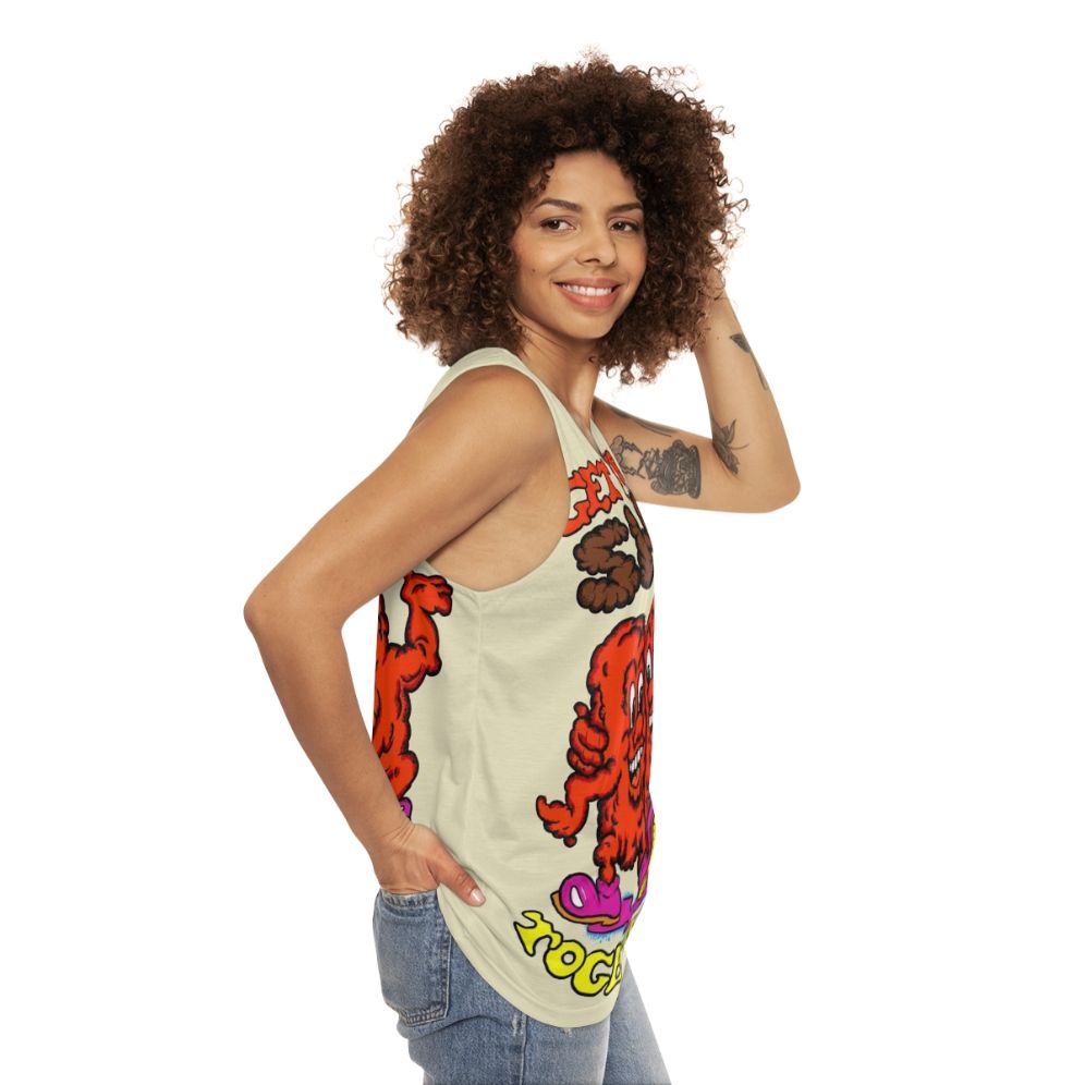 Retro-inspired unisex tank top with "Get Your Shit Together" text - women side