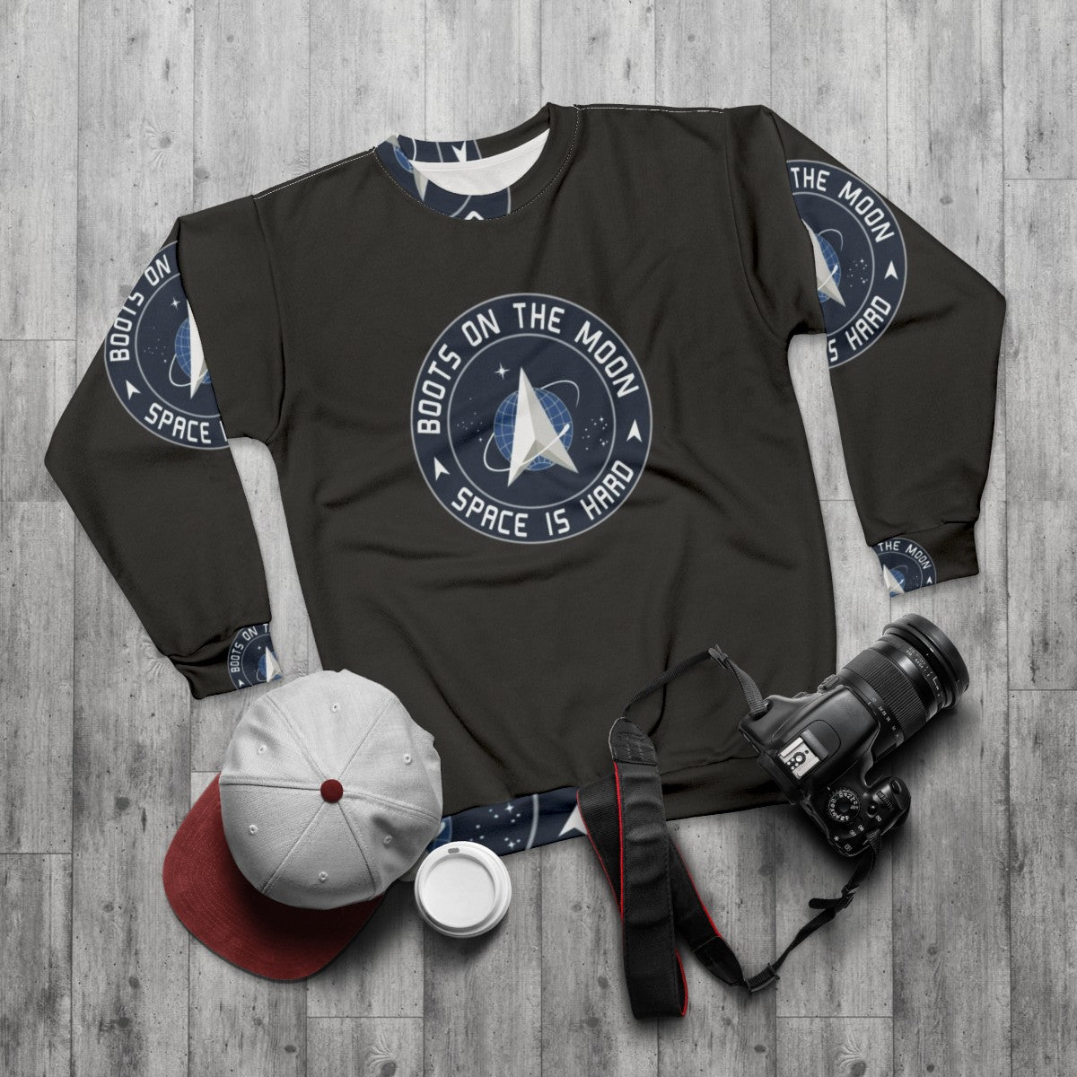 Space Force "Boots on the Moon" Sweatshirt - flat lay