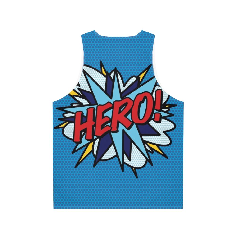 Retro hero comic book pop art unisex tank top - Back