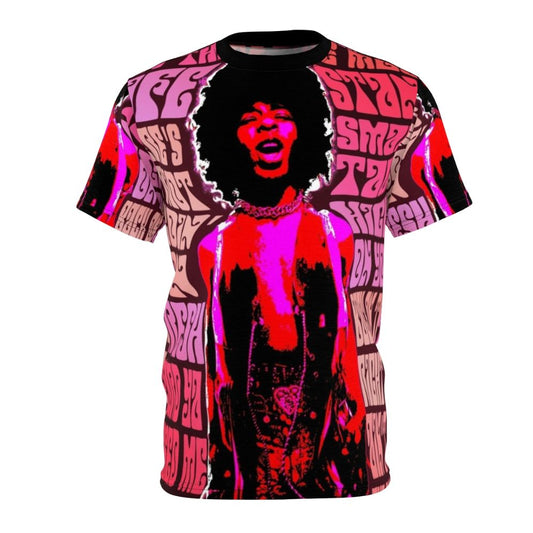 Vintage-style t-shirt featuring a retro design inspired by the iconic funk/soul band Sly and the Family Stone