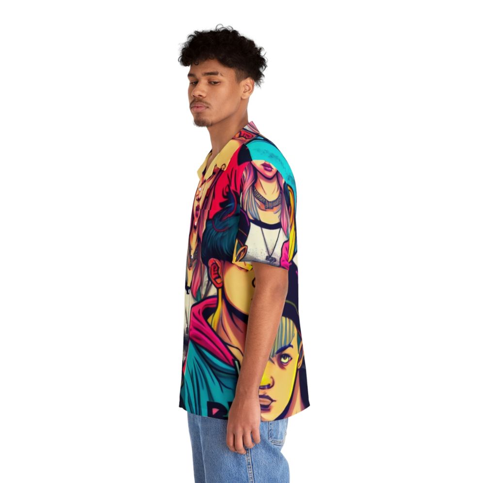 Young Royals Cyberpunk Manga Style Hawaiian Shirt - People Left