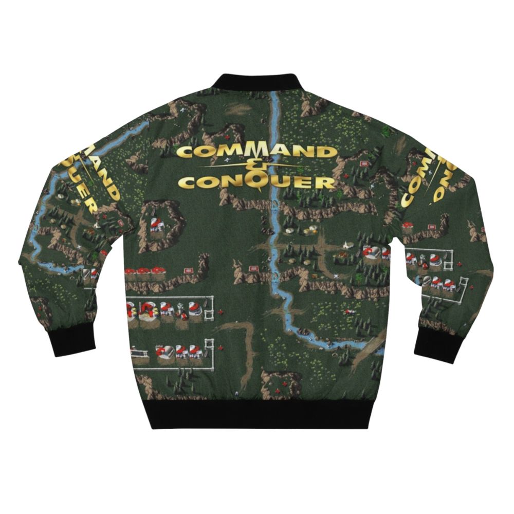 Vintage-inspired bomber jacket featuring the Command & Conquer retro gaming logo and design - Back