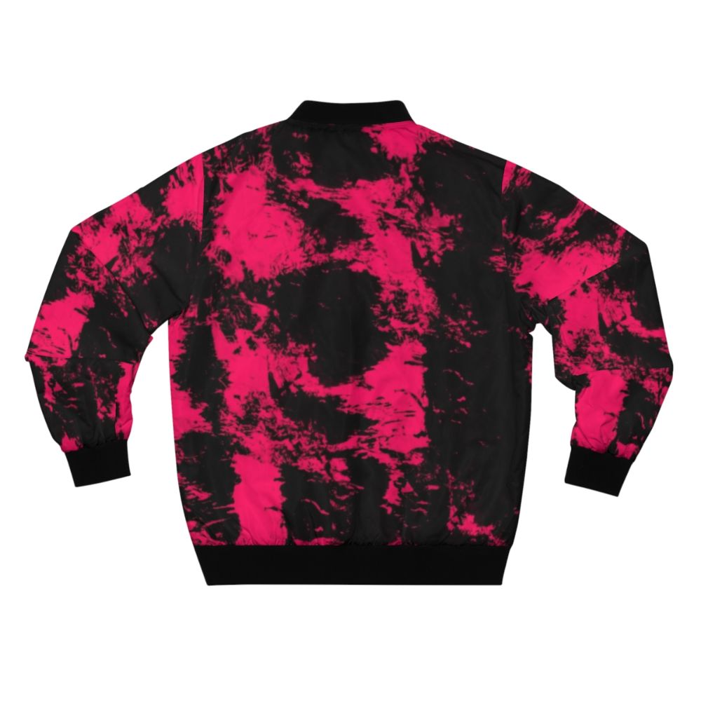 Punk pink and black bomber jacket with abstract design - Back