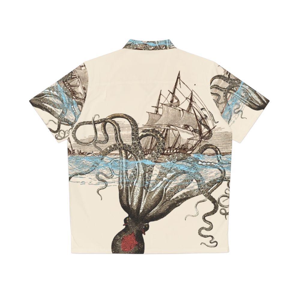 Beware the Kraken Hawaiian Shirt featuring a sea monster design - Back