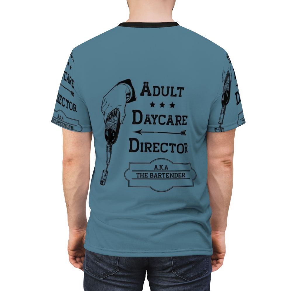 Funny T-shirt design with text "Adult Daycare Director" for bartenders and other profession lovers - men back