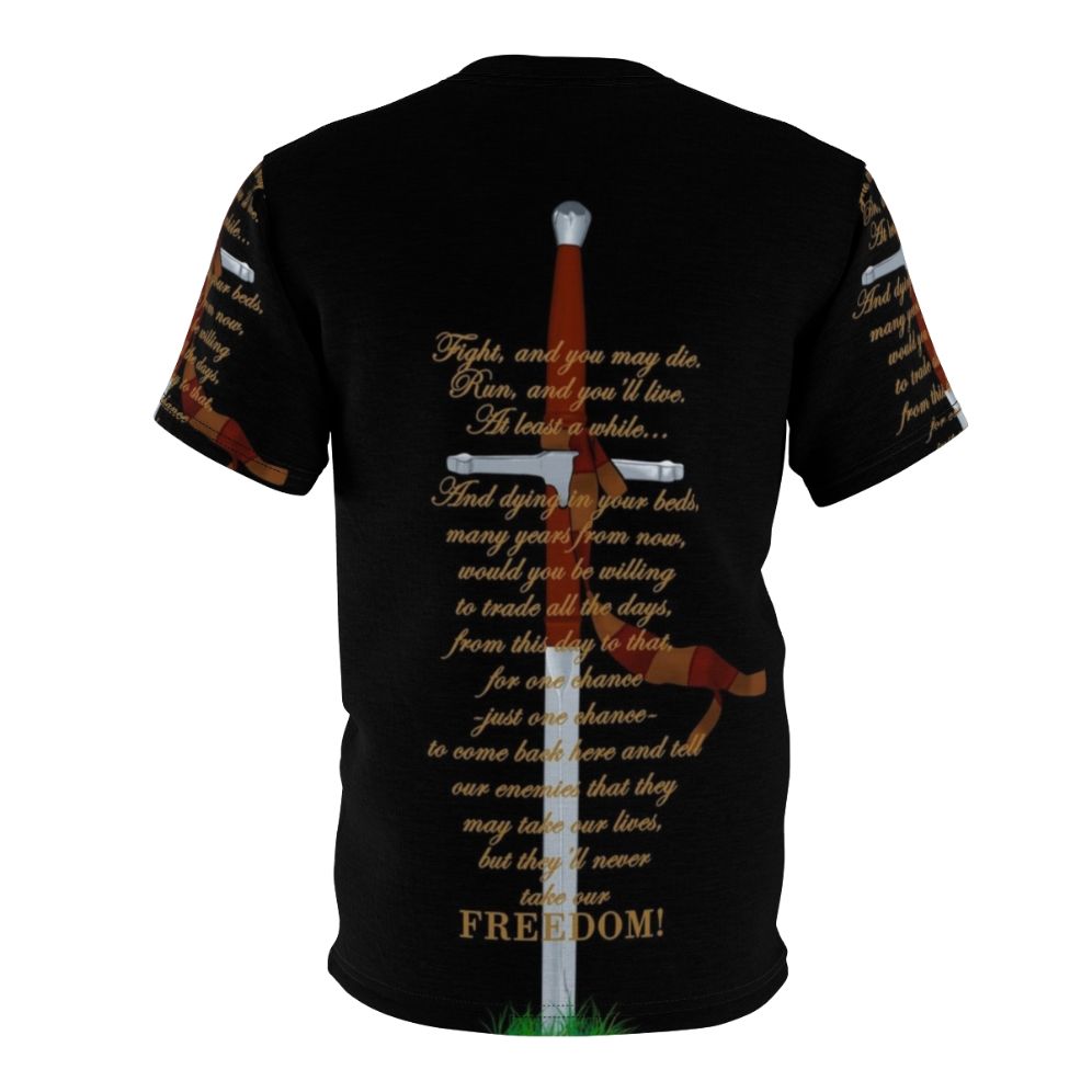 Braveheart-inspired retro t-shirt featuring a sword and the name "William Wallace" - Back