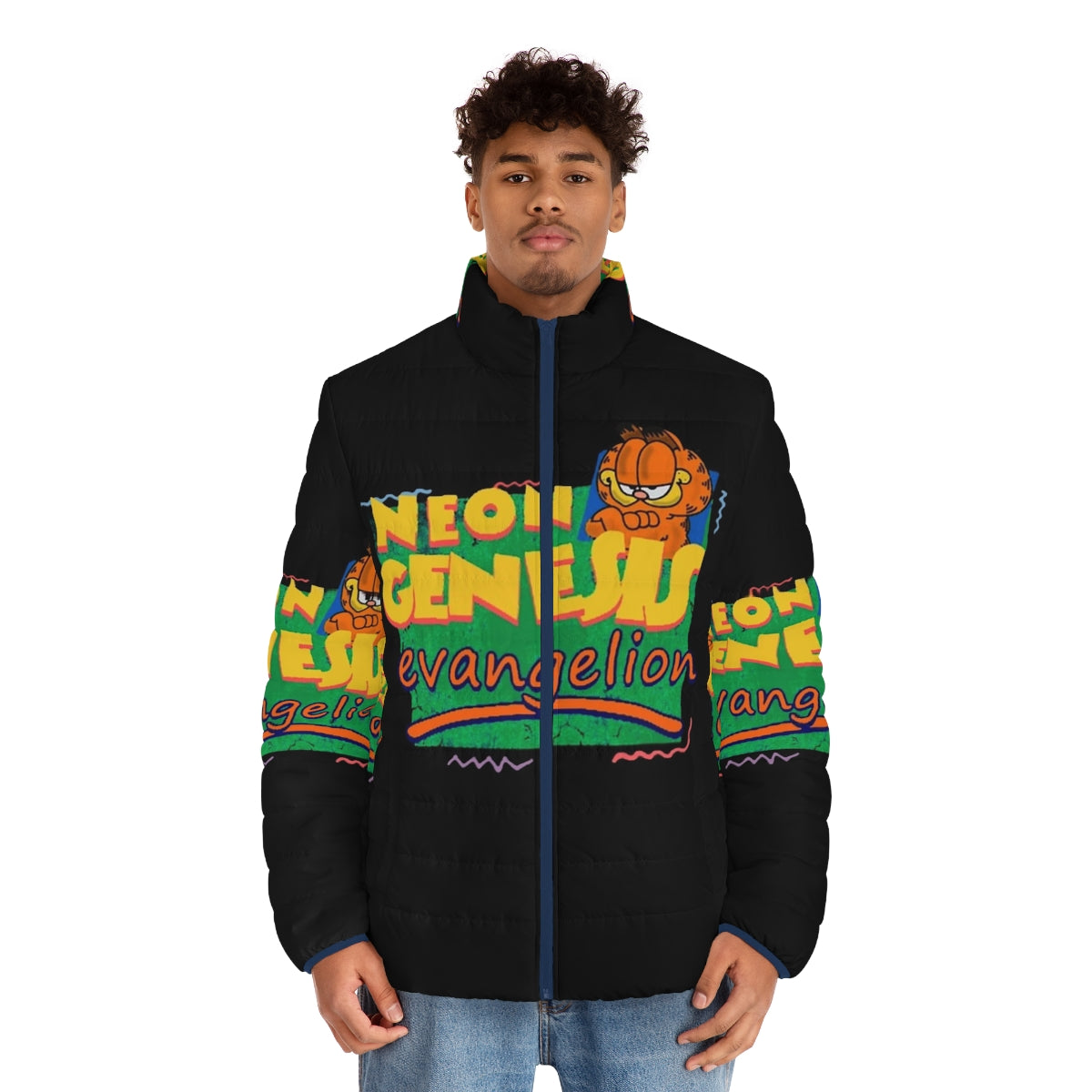 Neon Genesis Evangelion Nge Garfield Puffer Jacket - men front