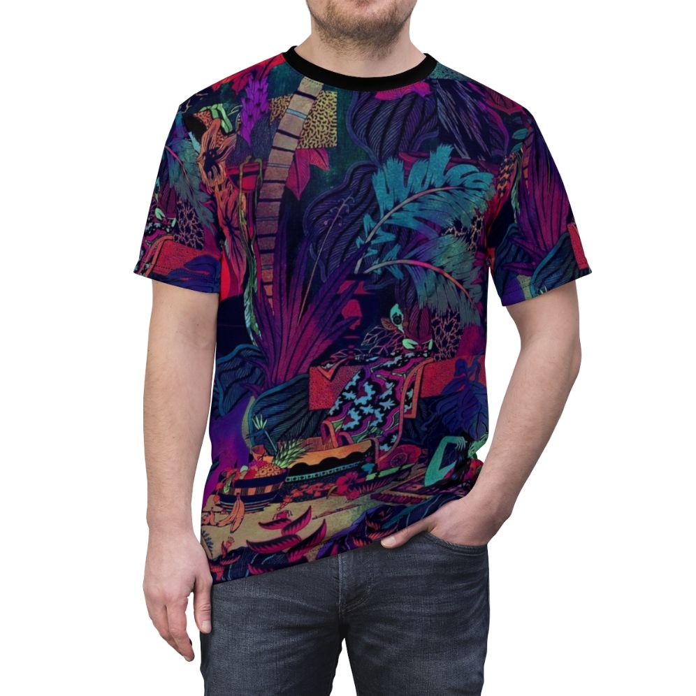 Artistic T-shirt design featuring the indie band Glass Animals - men front