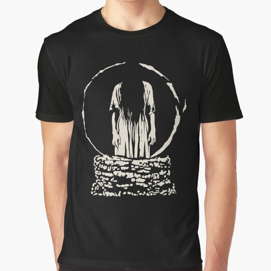 The Ring Horror Graphic T-Shirt featuring the iconic image from the Japanese horror movie