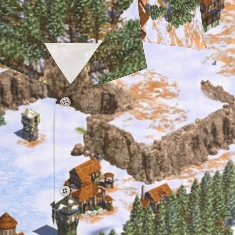 Vintage Age Of Empires Hawaiian Shirt with Snowy Landscape - Detail