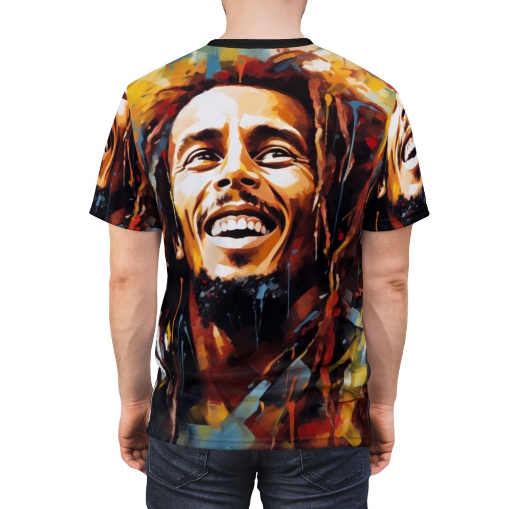 Bob Marley-inspired artwork printed on a high-quality t-shirt - men back