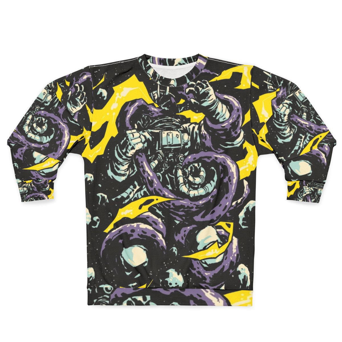 Intergalactic Space Trap Sweatshirt - Cosmic Clash of Astronaut vs. Alien