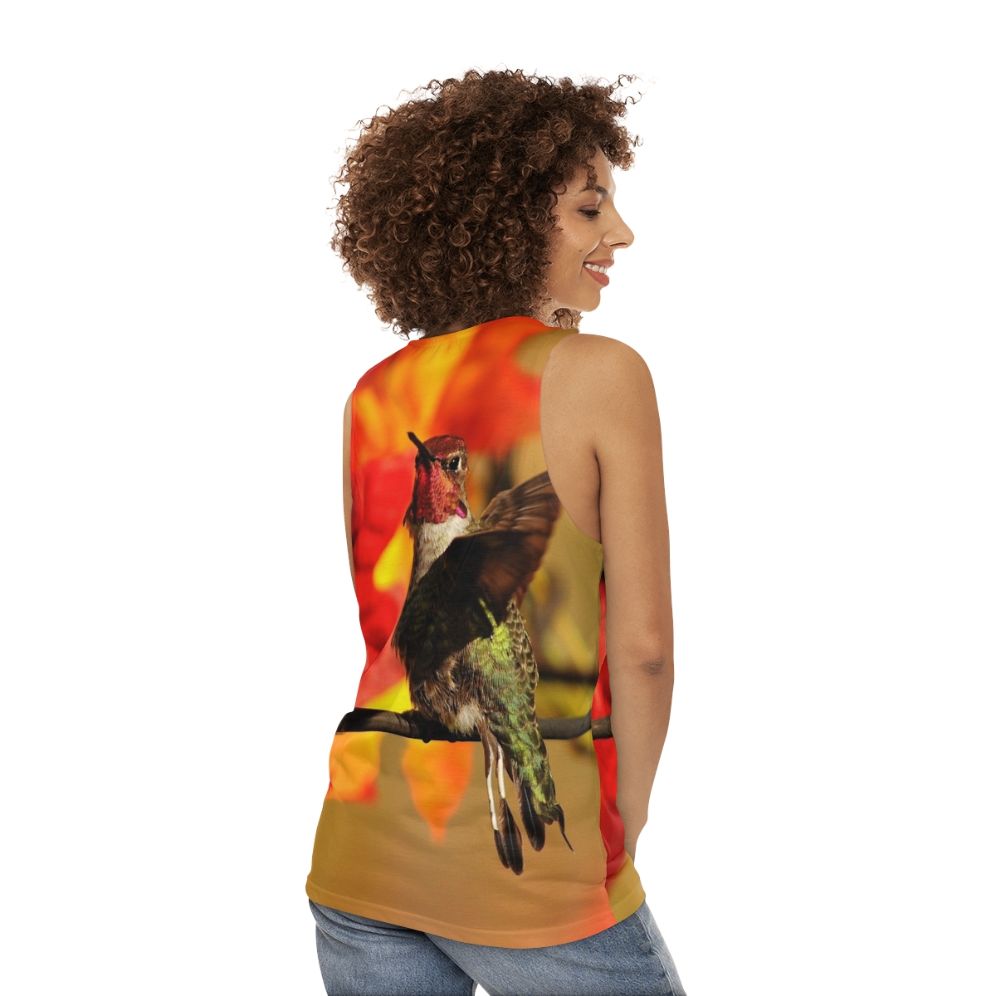 Autumn Hummingbird Unisex Tank Top - women back