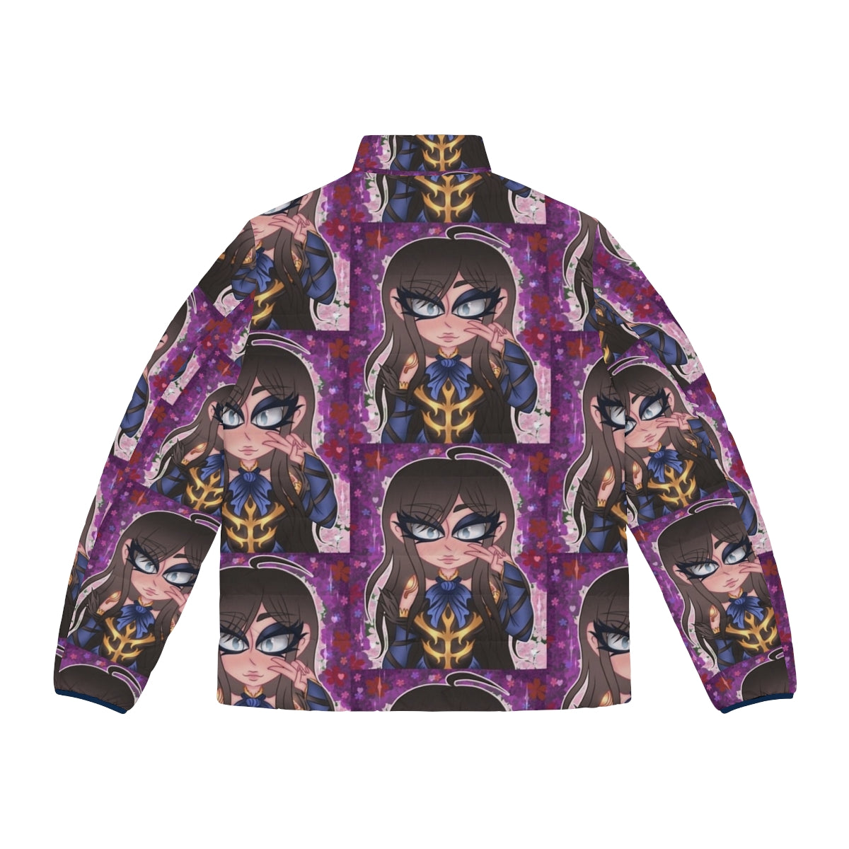 Castlevania Shanoa inspired puffer jacket in dark purple color - Back