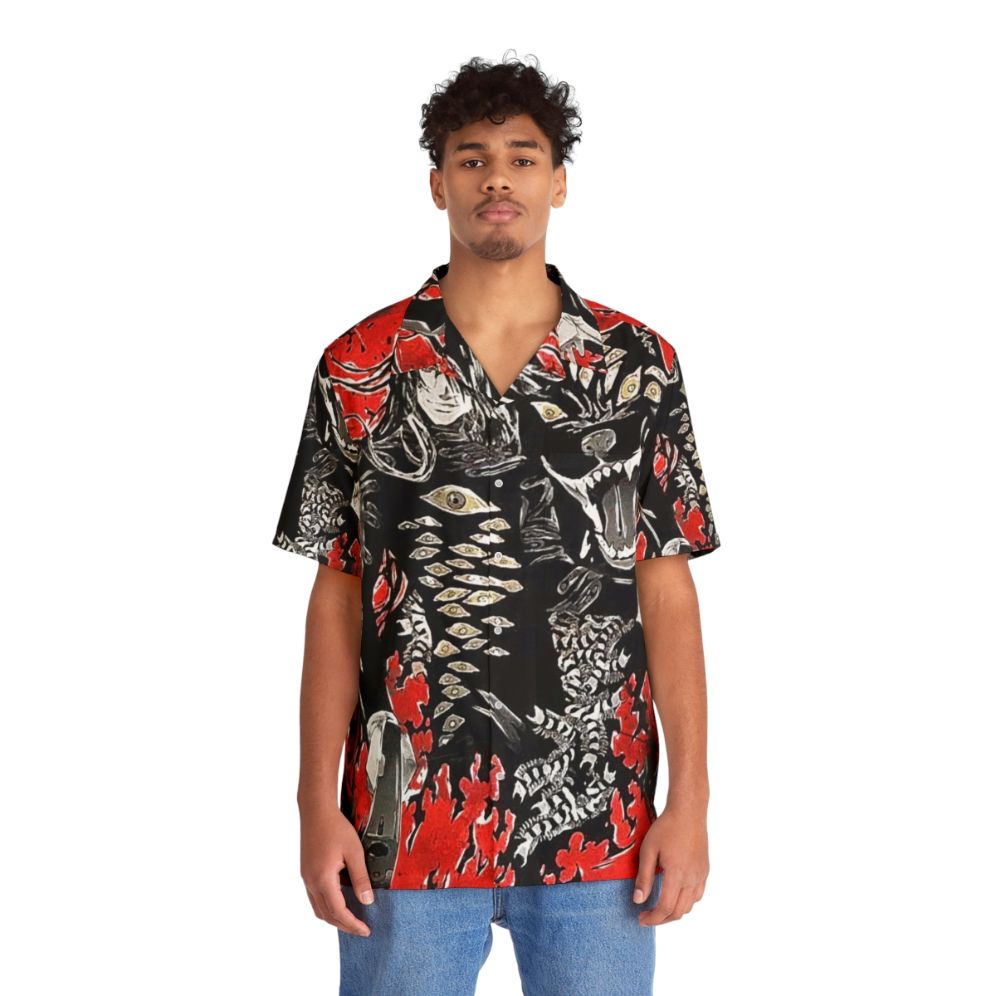 Hellsing Alucard Hawaiian Shirt with Vampire and Bat Motifs - People Front