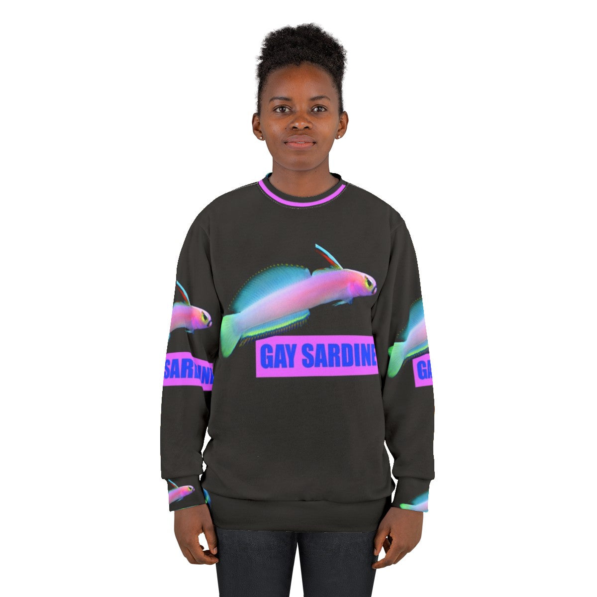 "Gay Sardine Graphic Sweatshirt for LGBT Pride" - women