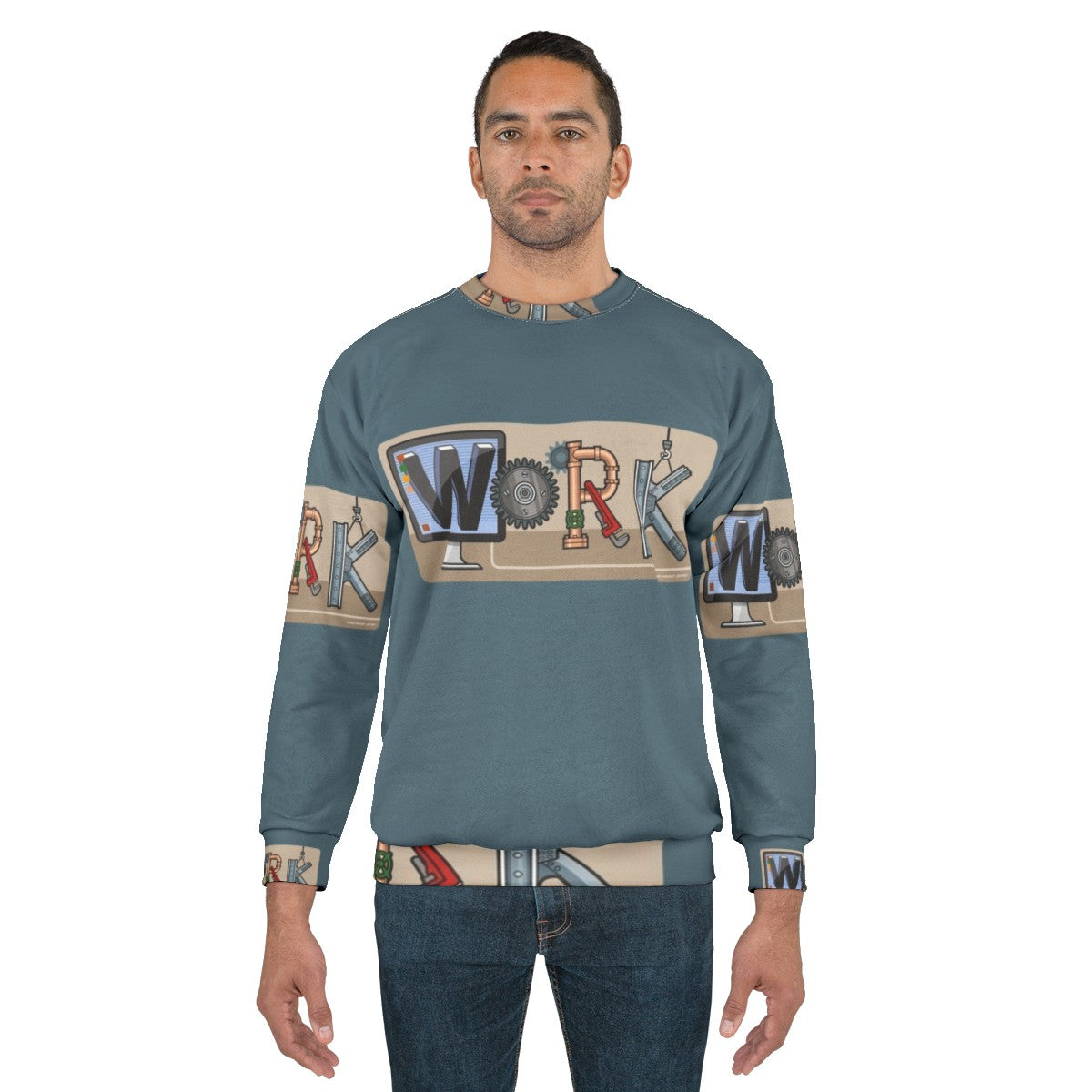 Durable work sweatshirt for industrial and construction professionals - men