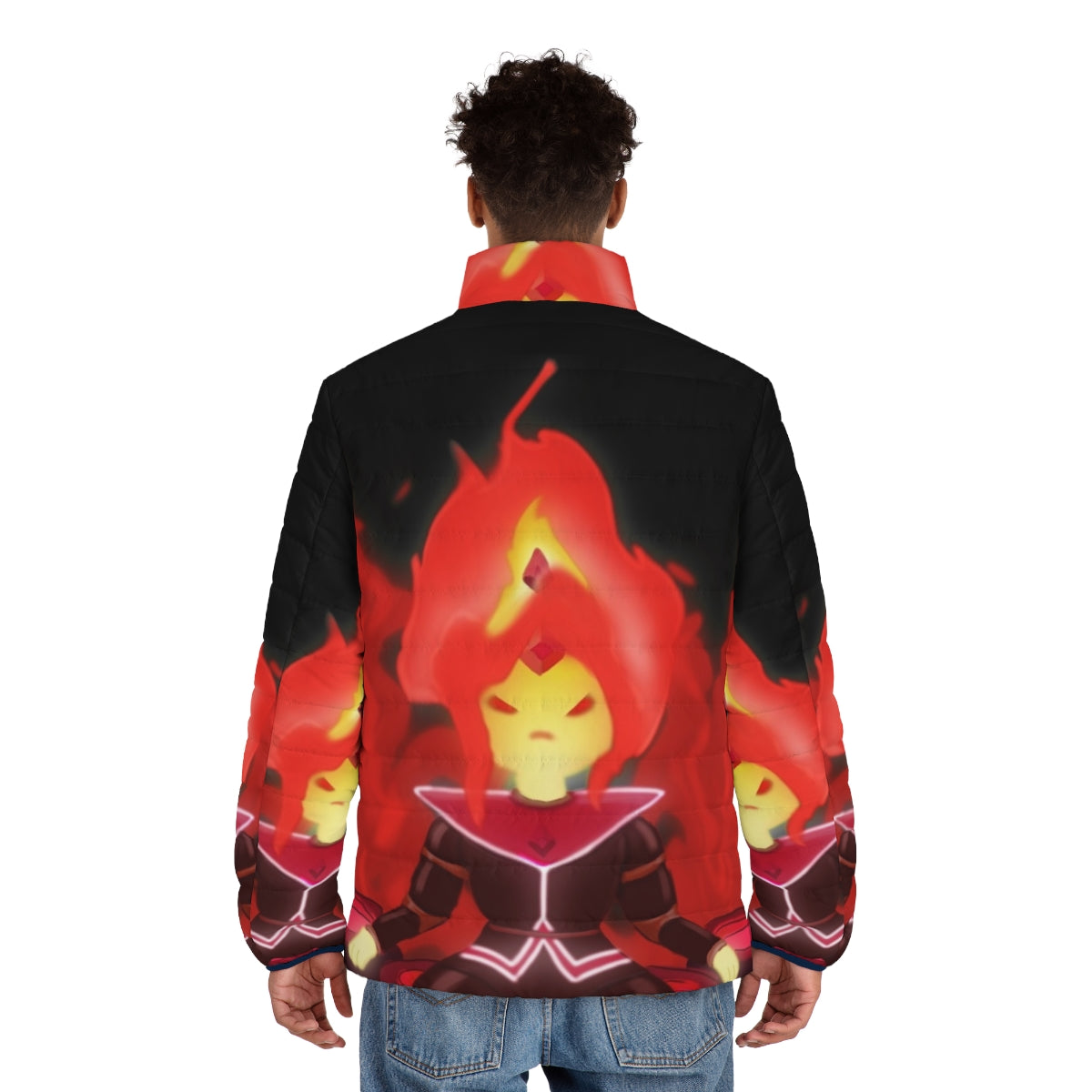 Flame Princess from Adventure Time Cartoon Inspired Puffer Jacket - men back