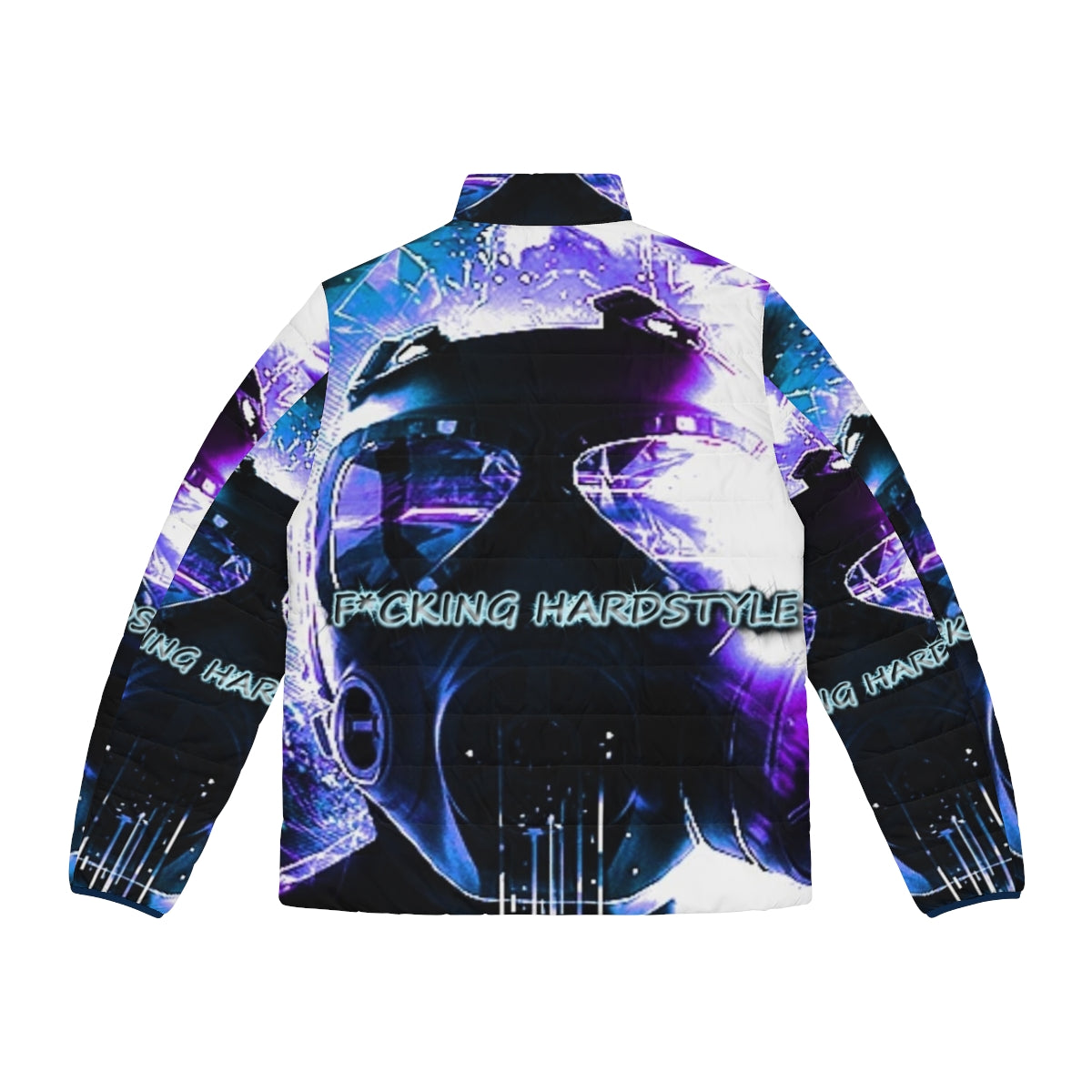 Hardstyle puffer jacket with electronic music and festival inspired design - Back