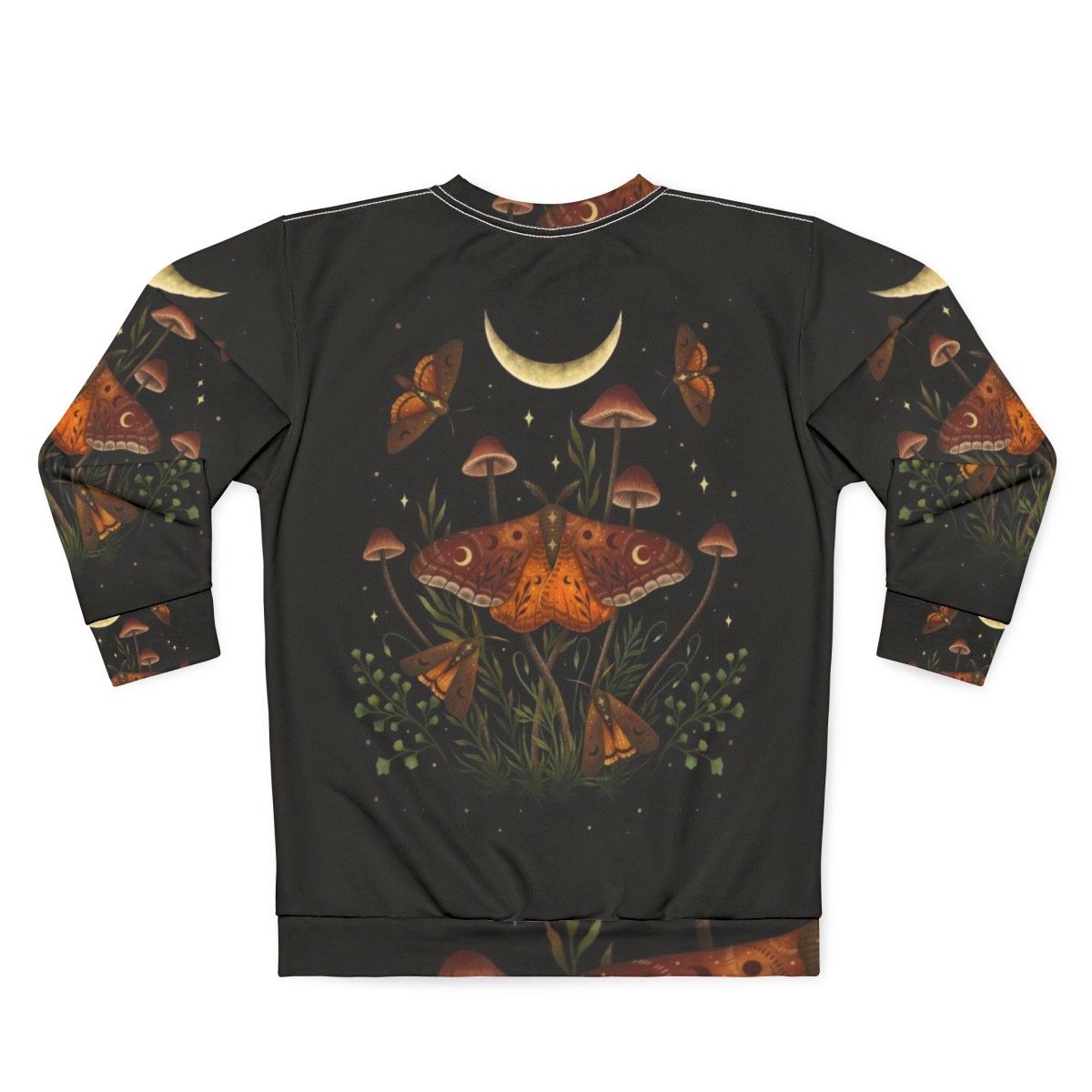 Golden brown moth inspired autumn nature sweatshirt - Back