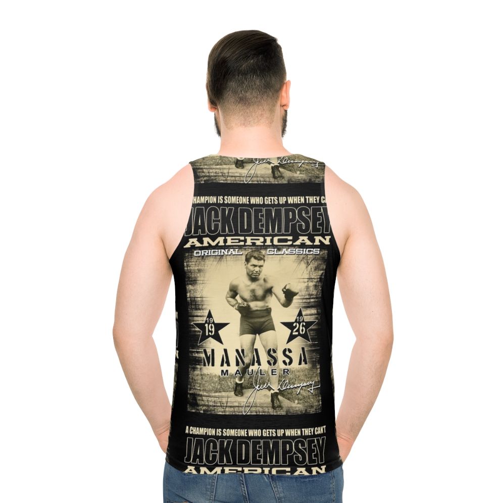 Unisex boxing tank top with vintage heavyweight fighter design - men back