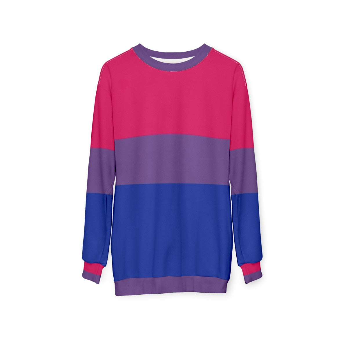 Bisexual pride flag sweatshirt with rainbow colors - hanging