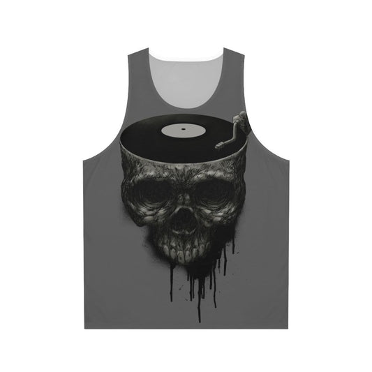 Last Dance unisex tank top with skull and grunge design