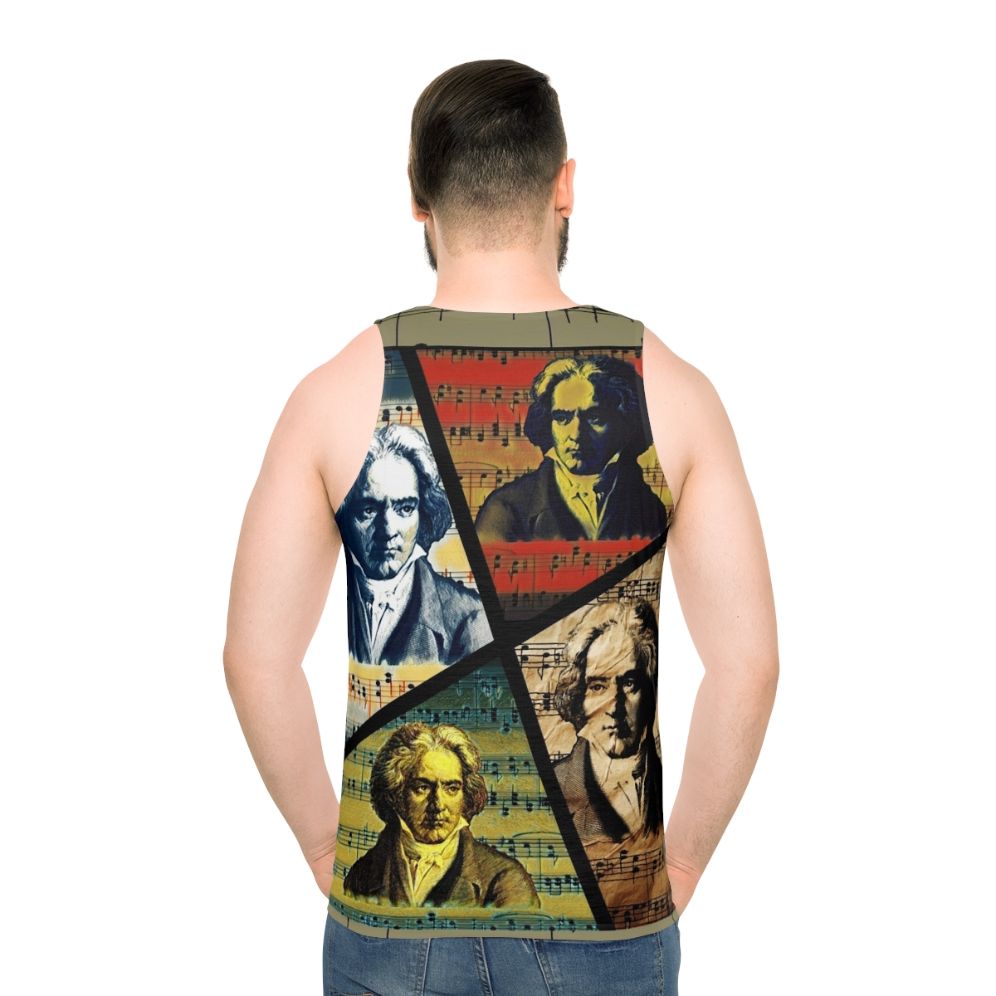 Beethoven classical art collage unisex tank top - men back