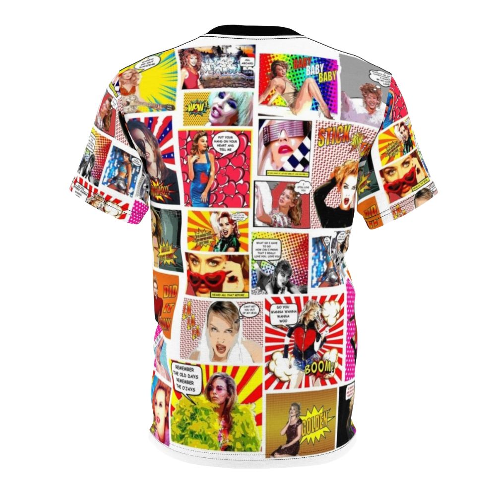 Illustration of Kylie Minogue on a custom print-on-demand t-shirt - Back