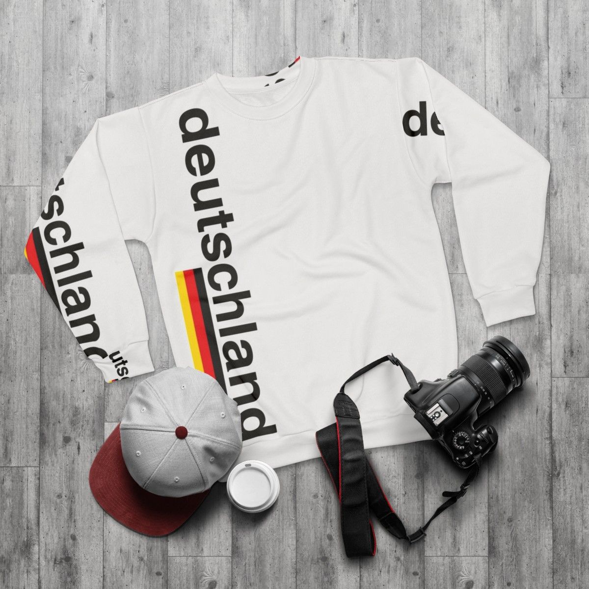 German National Team Sweatshirt - Deutschland Football Apparel - flat lay