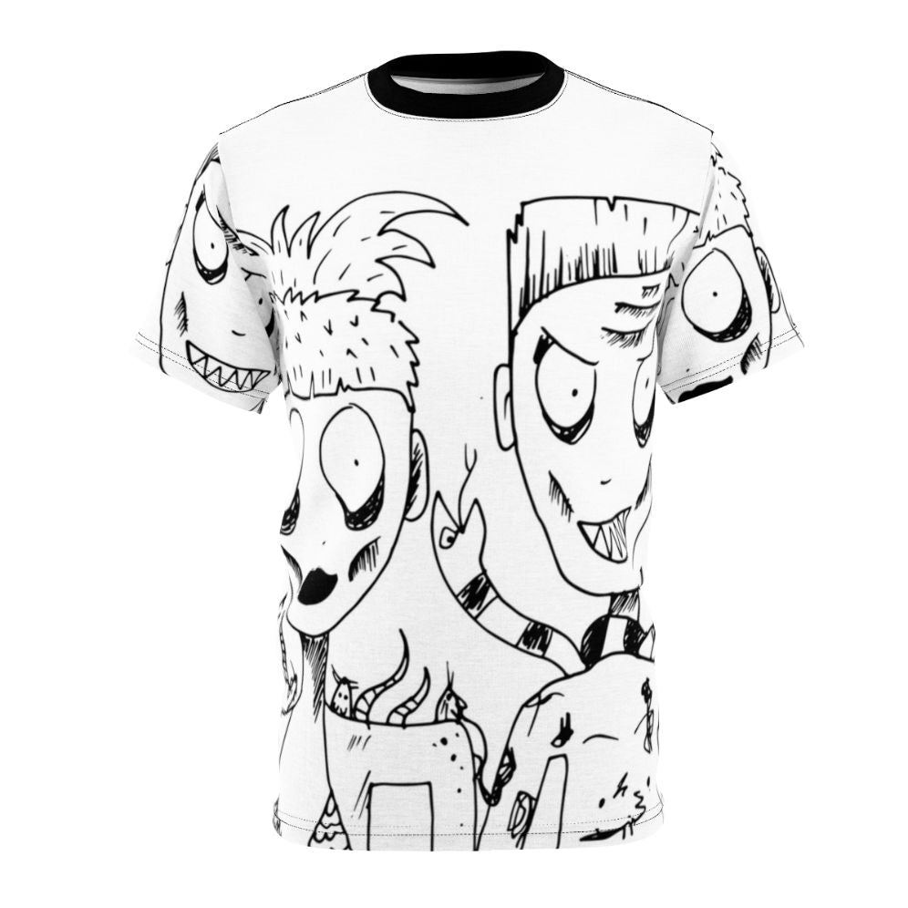 Die Antwoord-inspired AOP t-shirt with Yolandi and Ninja graphic