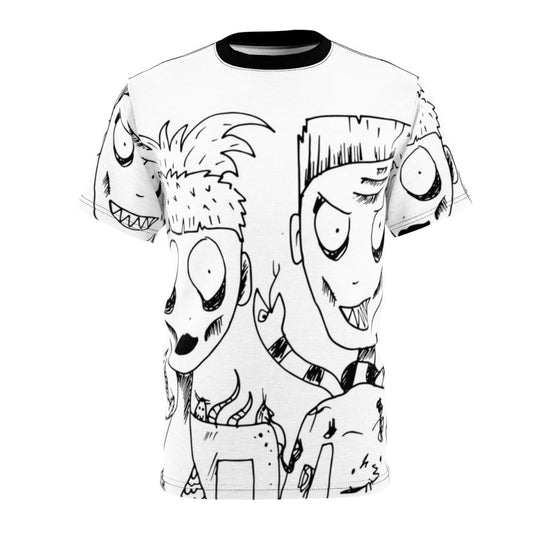 Die Antwoord-inspired AOP t-shirt with Yolandi and Ninja graphic