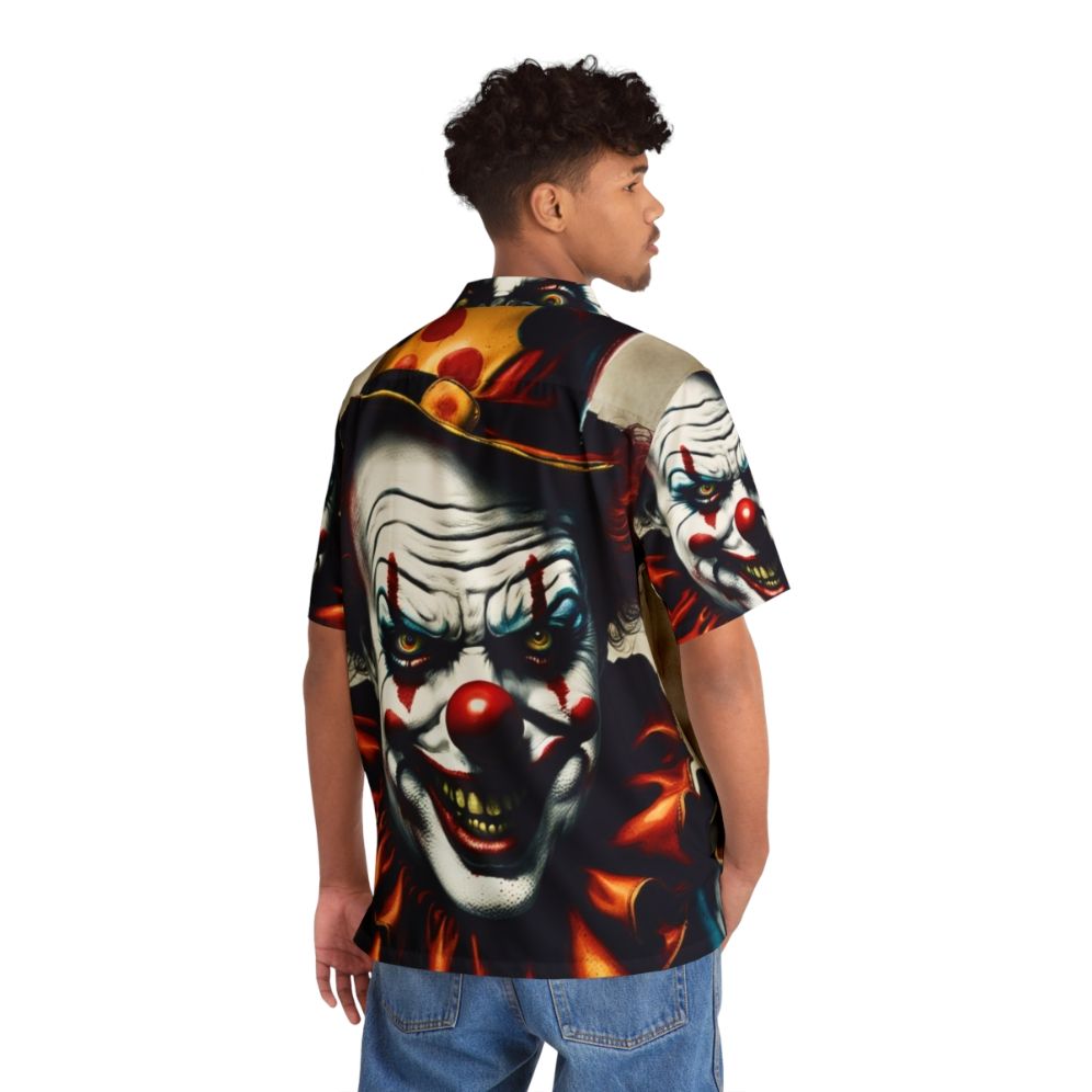 Creepy clown face Hawaiian shirt - People Back