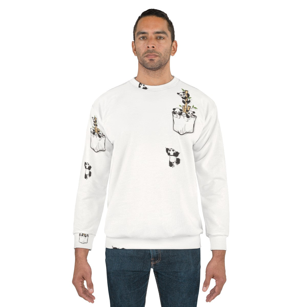 Pocket Pandas Sweatshirt featuring a cute and adorable panda design - men