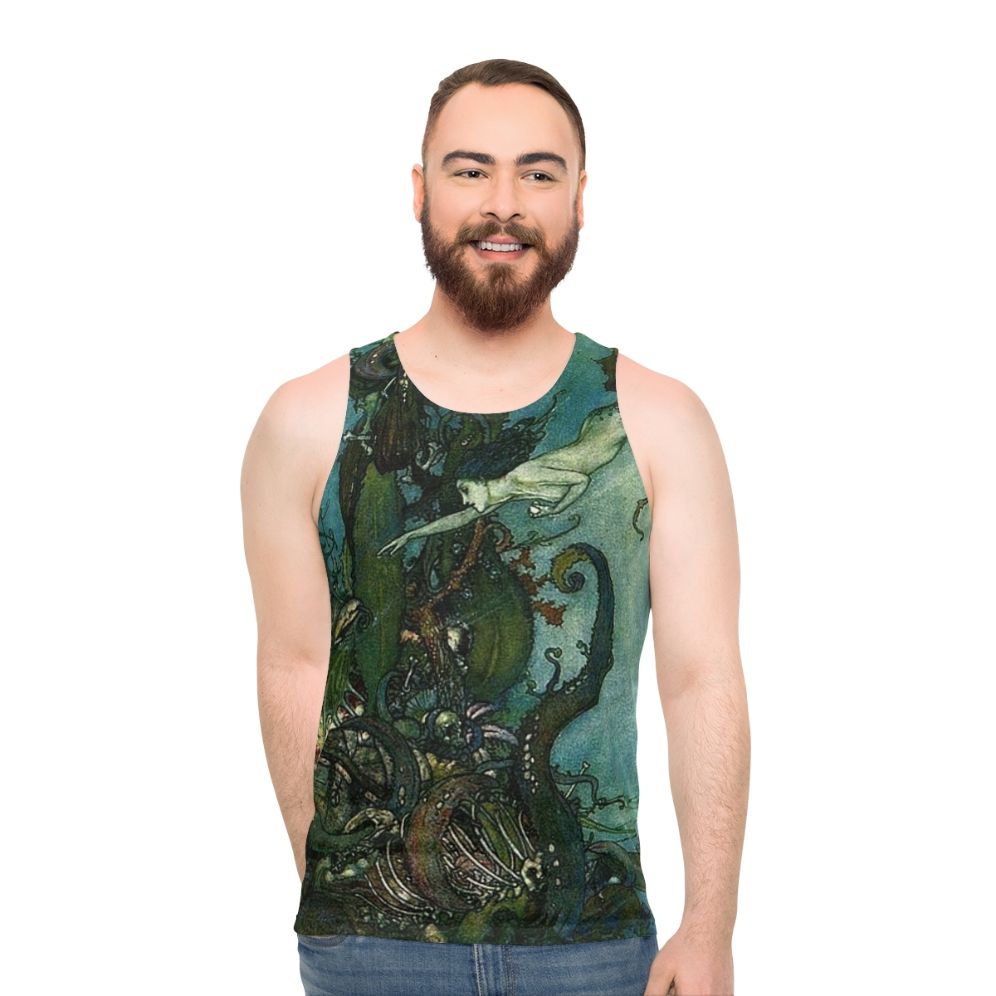 Mermaid Tank Top Inspired by Edmund Dulac's Vintage Illustration - men