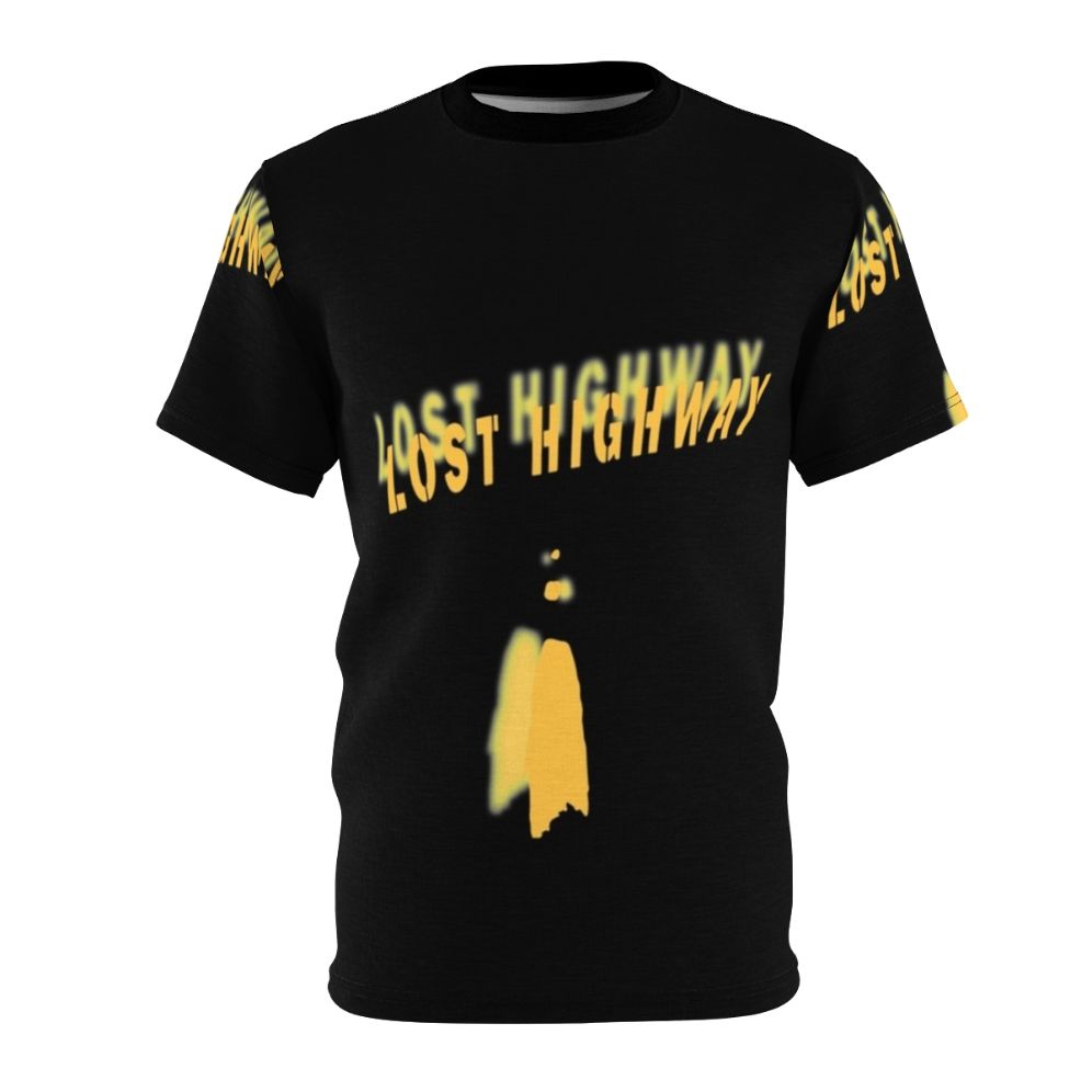 Vintage-style T-shirt featuring a graphic inspired by the cult classic film "Lost Highway" by director David Lynch.