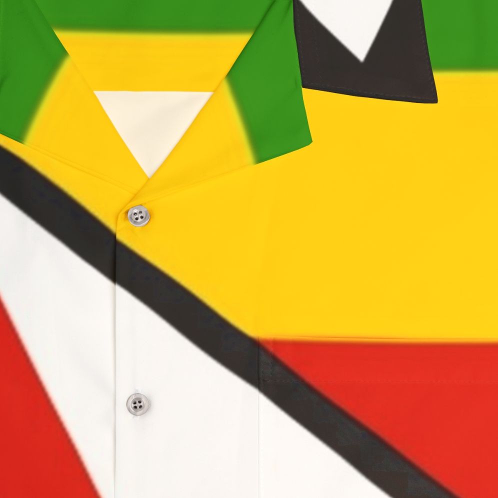 Zimbabwe Hawaiian Shirt with Vibrant African Flag Design - Detail