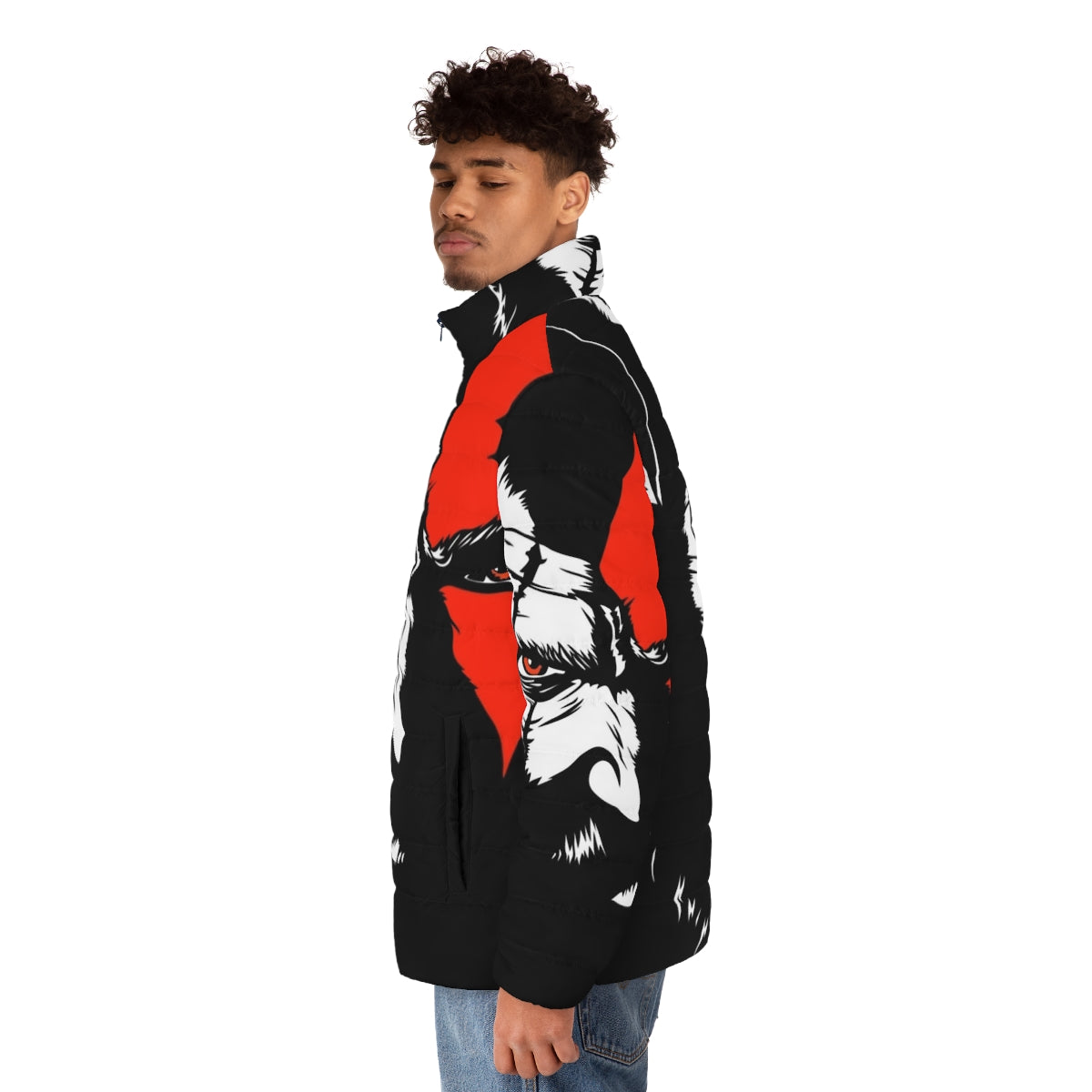 Kratos Puffer Jacket, God of War inspired jacket - men side left