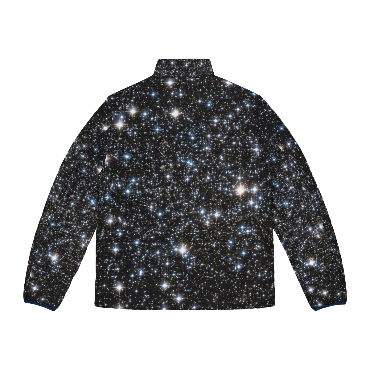 Glitter Galaxy Puffer Jacket featuring a stunning space-inspired design - Back