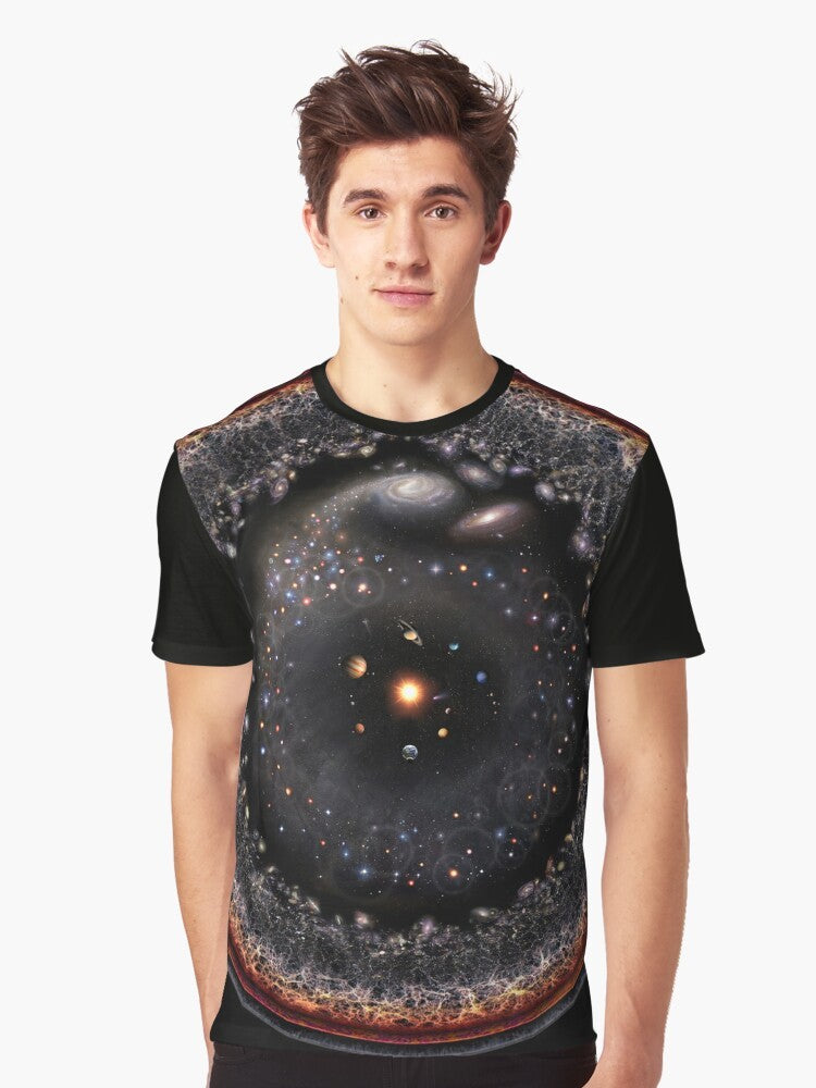 Cosmic universe logarithmic illustration graphic t-shirt - Men